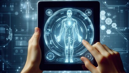 Digital Human Body Scan on Tablet.