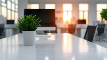 Poster - Modern Office Interior With Computers Tables