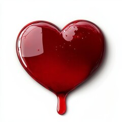 Sticker - A glistening red heart dripping with liquid.