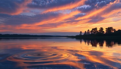 sunset on the river