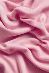 Aufkleber - Pink fabric texture pattern close-up view. Crumpled folds create depth dimensionality. Blurred background highlights intricate details. Textured fabric in black and white.