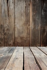 Poster - Wooden wall texture features diagonal planks with unique grain patterns. Rustic appearance adds depth and dimension. Perfect background for design, decoration, or photography projects.