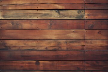 Poster - Wooden wall texture with vertical planks, rustic brown colors, small holes at top. Close-up view of wooden structure, varying plank colors create textured appearance.
