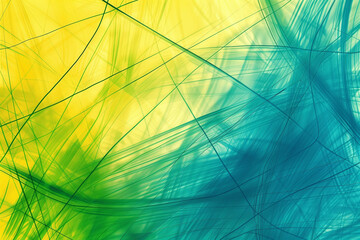 Wall Mural - Green and blue lines on a yellow background, green and yellow abstraction, digital texture fill


