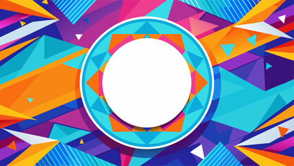 Sticker - White circle shape. Abstract geometrict background