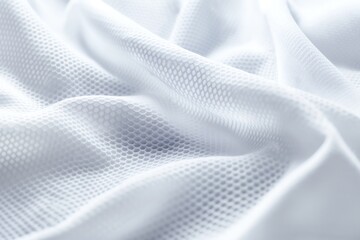 Aufkleber - White fabric with unique texture and small holes creating pattern. Possibly lightweight material like cotton or linen, folded for emphasis. Elevated angle offers comprehensive view.