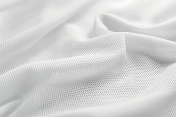 Aufkleber - Close-up view of white sports fabric with textured pattern. Small holes create depth, dimension. Blurred background highlights intricate details. For fitness, sportswear, abstract design concepts.