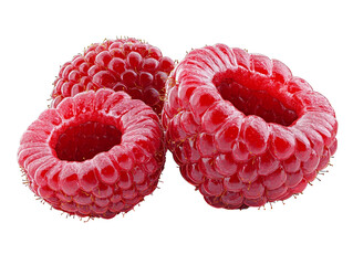 Closeup of Juicy Red Raspberries with Glitch Effect