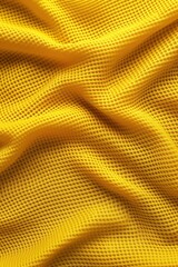Aufkleber - Yellow sports fabric close-up shows textured woven pattern with small squares. Crumpled jersey adds depth to image. Focus on vibrant yellow material with blurred background.