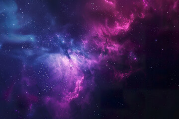 a colorful space scene with a purple and green cloud in the middle,