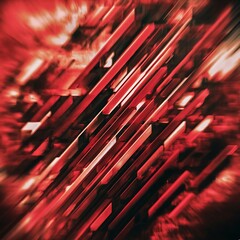 Poster - Blurred red diagonal lines background