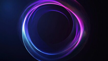 Wall Mural - Abstract Circle Glowing In Neon Colors