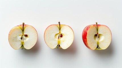 Poster - Apple fruit and cut over white background