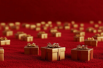 Red gift box for christmas and new year event.