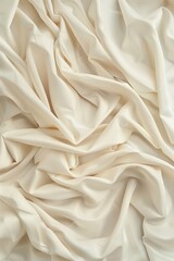 Aufkleber - Close-up view of white fabric with crumpled texture, gray stripe on top right corner. Fabric appears smooth, natural, creating sense of depth, interest. Perfect for fashion, textile, design projects.