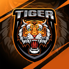 Sticker - Tiger head esport mascot logo design