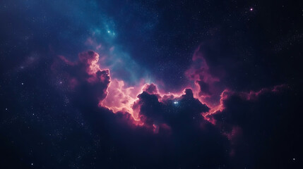 Galaxy exploration through outer space towards glowing milky way galaxy. glowing nebulae, clouds and stars field. Background	