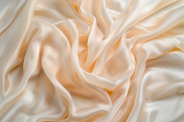 Poster - Close-up view of beige fabric with soft texture, slightly wrinkled and grid-like pattern. Fabric appears synthetic, possibly polyester. Blurred background draws focus to intricate design.