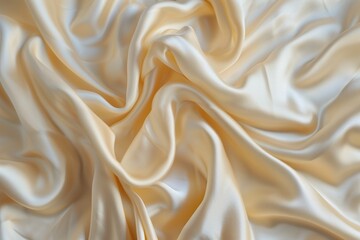 Aufkleber - Close-up view of white fabric with interesting texture. Fabric folded, crumpled, creating depth. Blurred background focuses on natural Viscose cloth texture, smooth surface.