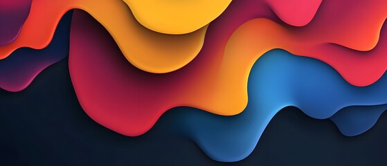 Wall Mural - abstract wavy background with vibrant colors and shadows