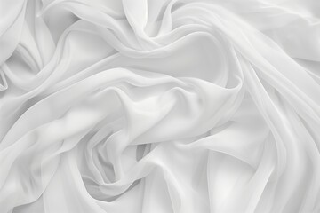 Aufkleber - Close-up view of white fabric with subtle gray stripe running across top. Fabric has slightly wrinkled texture and is centrally positioned in frame. Suitable for fashion, textile, or design projects.