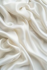 Aufkleber - White fabric close-up, folded in half, reveals intricate pattern and design. Smooth fabric with slight wrinkles creates sense of depth. Blurred background focuses on details.