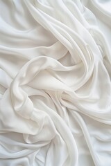 Aufkleber - Close-up view of white fabric with intricate texture and structure. Fabric appears smooth, possibly satin or chiffon material. Background blurred to focus on fabric details.