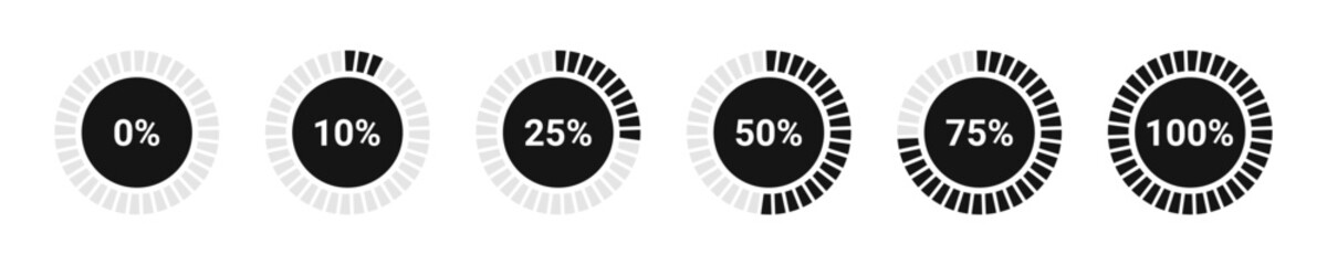 Gauge button icon. 
Percent round symbol