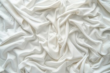 Aufkleber - Close-up view of white fabric with intricate texture and patterns. Folded in half, it has a smooth surface. Background blurred to focus on the subject. Striking contrast effect.