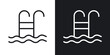 © spice - Swimming pool icon in black and white stroke