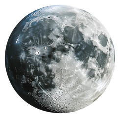 Wall Mural - close-up of the moon's craters and textures isolated on transparent background