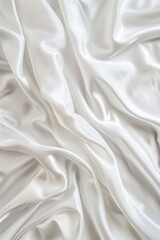 Aufkleber - Close-up view of white fabric with intricate texture and patterns. Fabric possibly made of silk or satin material. Gray background creates visually striking composition.