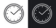 © spice - Save time icon in black and white stroke