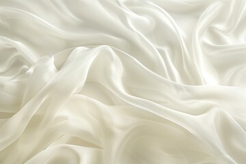 Aufkleber - White fabric with curled texture against gray background. Fabric intricate details and subtle folds visible from above. Suitable for fashion, textile, design.