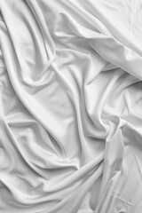 Aufkleber - Close-up view of white fabric with soft texture, possibly cotton linen. Fabric slight wrinkles, grid-like pattern in shades of green, black. Background blurred to focus on fabric intricate design.