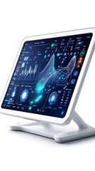 Canvas Print - Futuristic Technology Interface on a White Computer Screen.