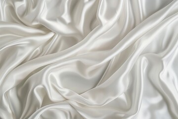 Aufkleber - Close-up view of white fabric with intricate texture. Fabric folded, revealing smooth surface. Blurred background focuses on fabric details. White color scheme adds depth.