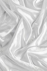 Leinwandbilder - Close-up view of white fabric with subtle texture folded in half revealing intricate pattern. Fabric has smooth surface and neutral background provides contrast.