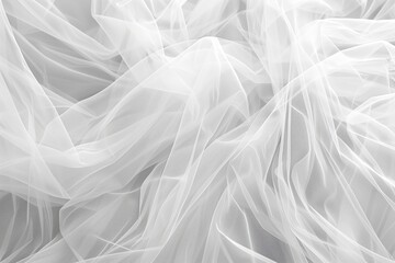 Aufkleber - Close-up view of white fabric with small holes and wrinkled texture. Fabric possibly a wedding dress or veil with intricate details. Blurred background focuses on fabric pattern.
