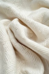 Aufkleber - Close-up view of white fabric with subtle texture folded in half revealing intricate weave pattern. Fabric appears smooth and flat with slight wrinkles. Background blurred to focus on fabric details.