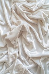 Aufkleber - Close-up view of white fabric with intricate pattern. Crumpled and folded texture adds depth to image. Focus on fabric as main subject. No texts or objects visible.