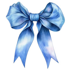 A beautifully painted blue ribbon, perfect for adding a touch of elegance to gifts, decorations, or crafts.