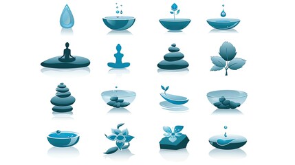 Poster - Set of icons for spa and beauty