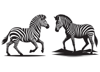 Wall Mural - zebra silhouette vector illustration, zebra animal vector silhouette, zebra line art silhouette, zeb