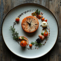 Canvas Print - Salmon Clock Plate.