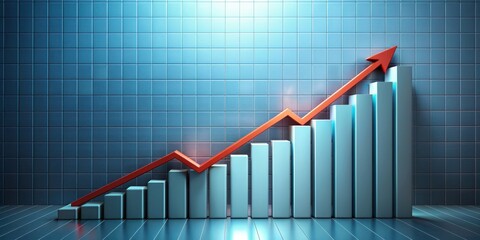 A growth graph concept depicting upward trend and success, business, finance, growth, statistics, data, chart, graph