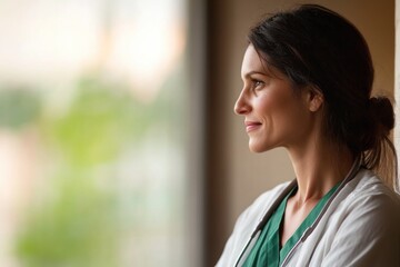 Sticker - Portrait of a happy Indian female doctor smiling