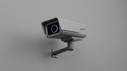 CCTV camera. Security camera on the wall. isolated background. 3d render