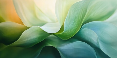 Sticker - Beautiful green leaf botanical background in soft pastel colors	