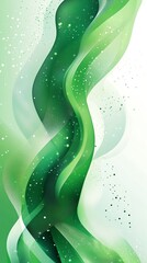 Poster - Abstract Green and White Wave Background.